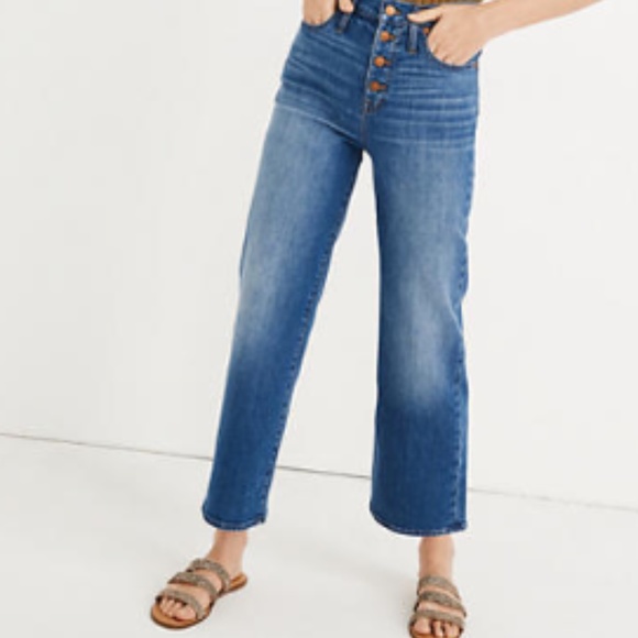 Madewell Denim - Madewell Slim Wide-Leg Jeans in Olympia Wash